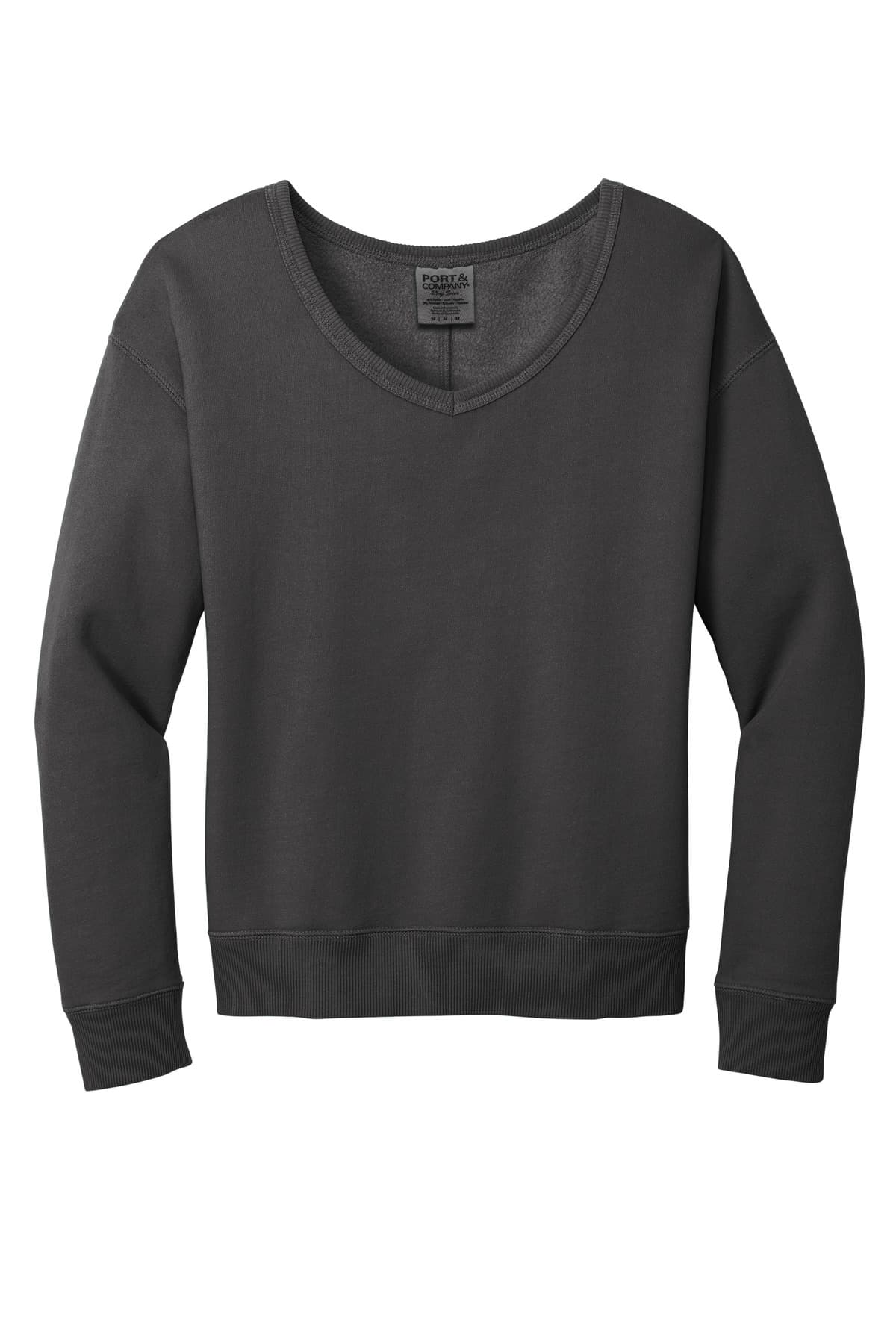 Port & Co® Women's Beach Wash® Garment-Dyed V-Neck Sweatshirt