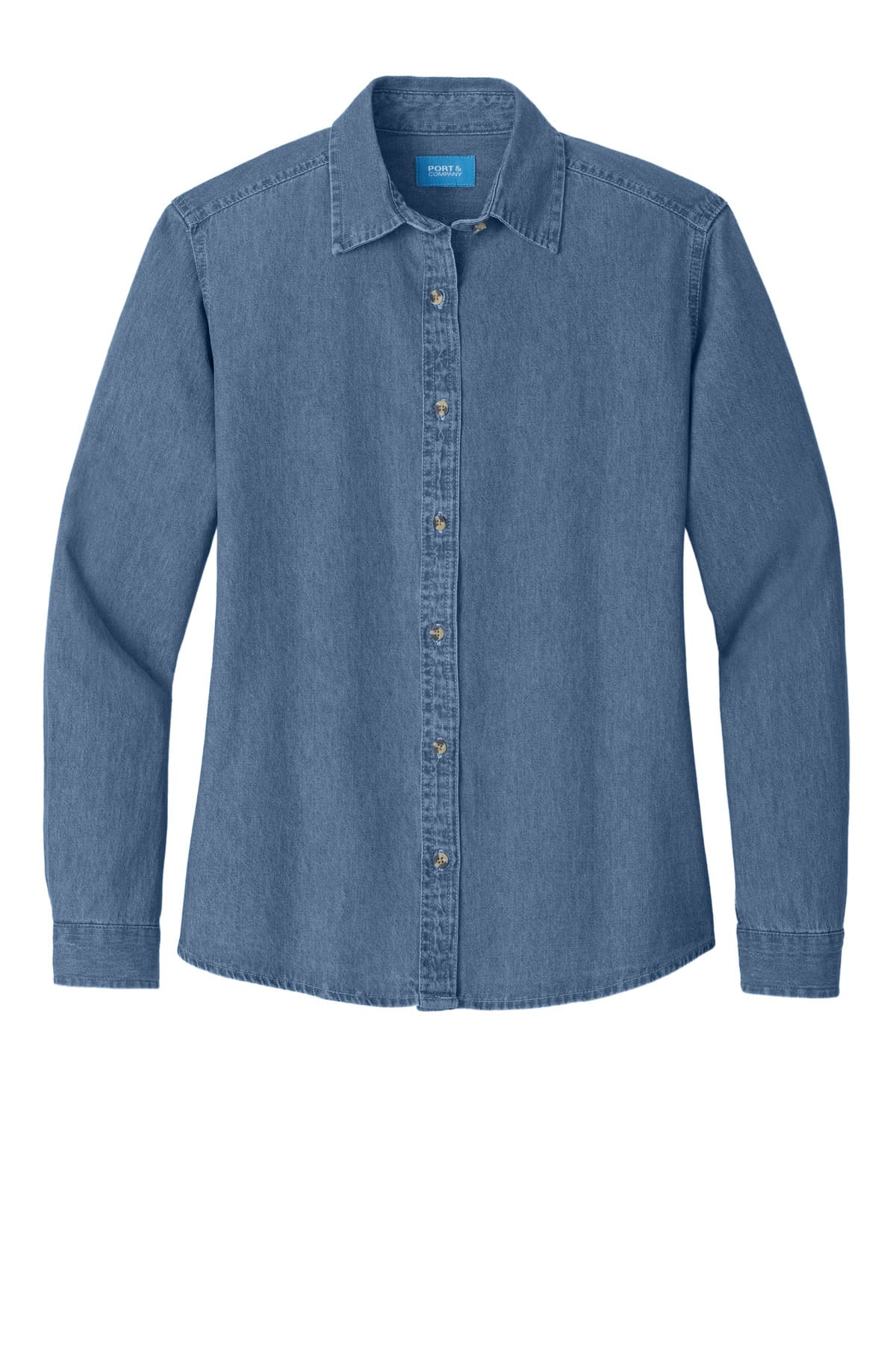 Port & Co® Women's Long Sleeve Value Denim Shirt
