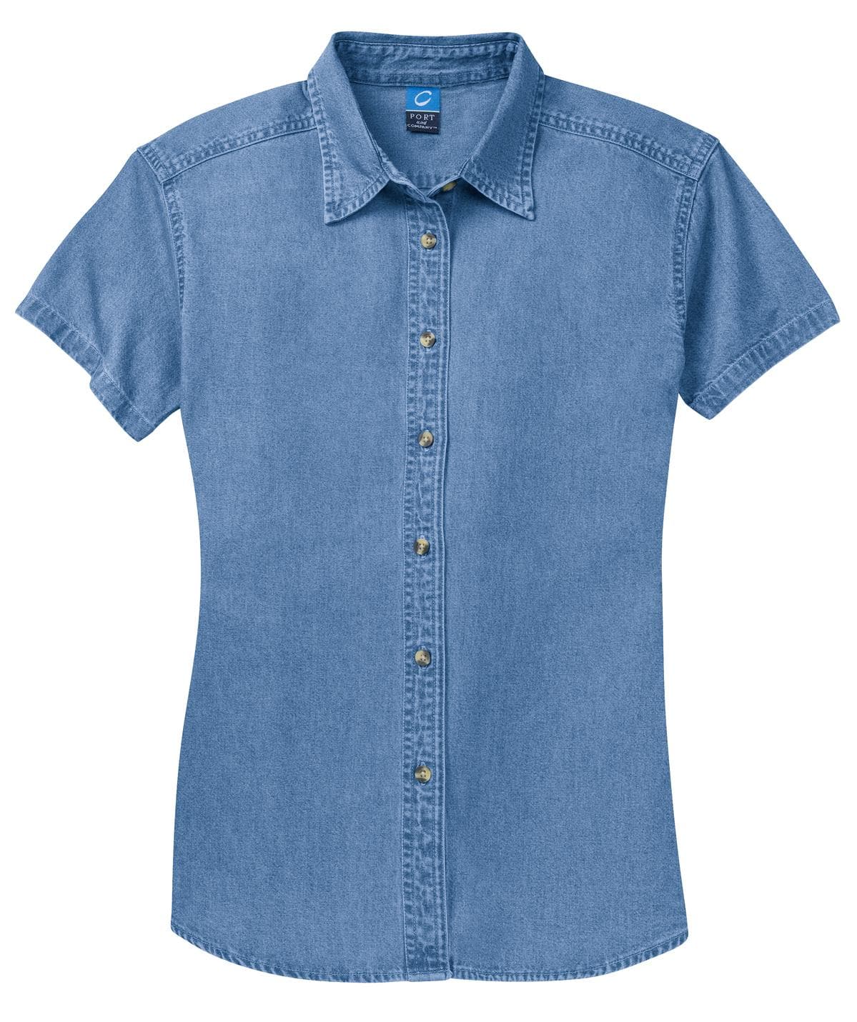 Port & Co® Women's Short Sleeve Value Denim Shirt