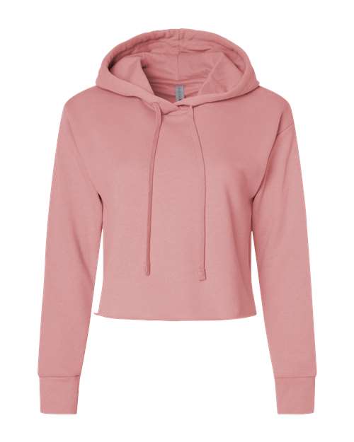 Women's Laguna Sueded Raw Edge Crop Hoodie Sweatshirt