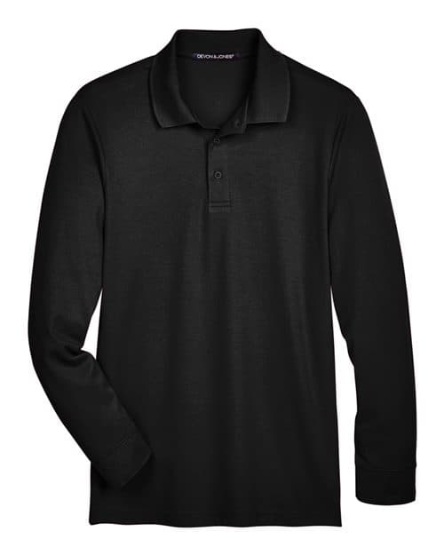 Men's CrownLux Performance® Plaited Long Sleeve Polo