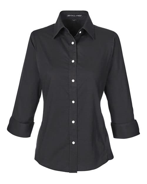 Women's Perfect Fit™ Three-Quarter Sleeve Stretch Poplin Dress Shirt