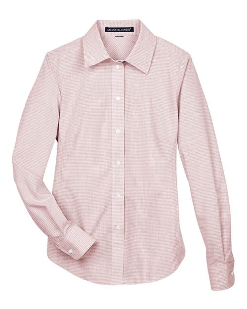 Women's Crown Collection® Micro Tattersall Woven Dress Shirt
