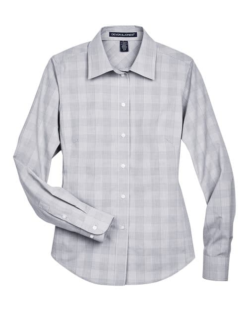 Women's Crown Collection® Glen Plaid Woven Dress Shirt