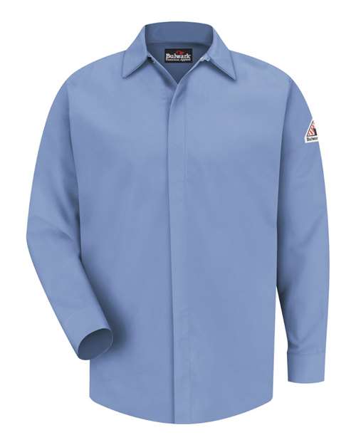 Men's Tall Concealed-Gripper Pocketless Work Shirt