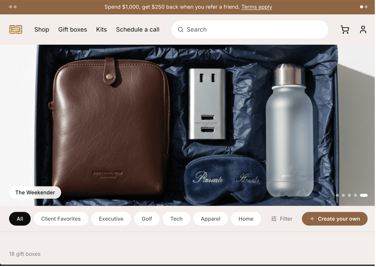 Curated branded gift box