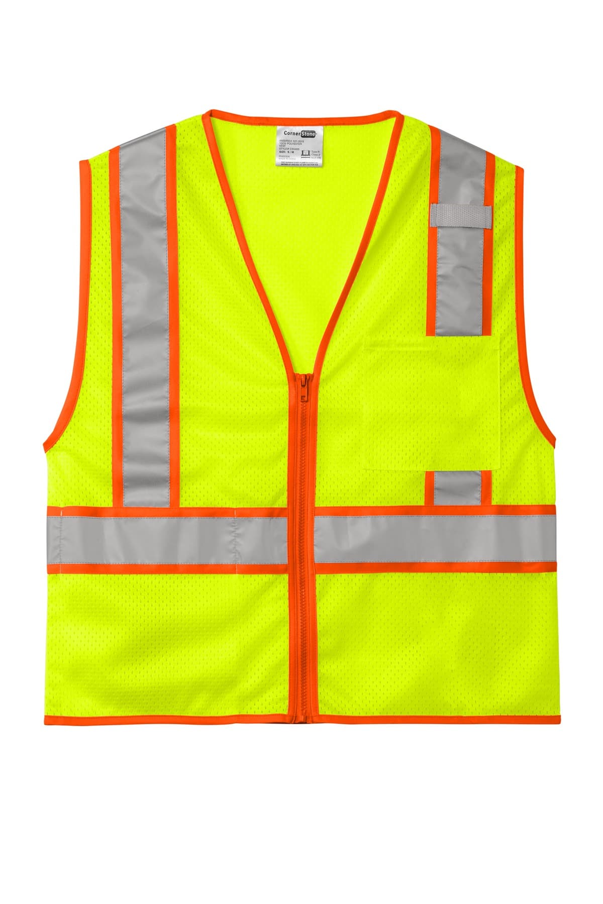 CornerStone ® ANSI 107 Class 2 Mesh Zippered Two-Tone Vest