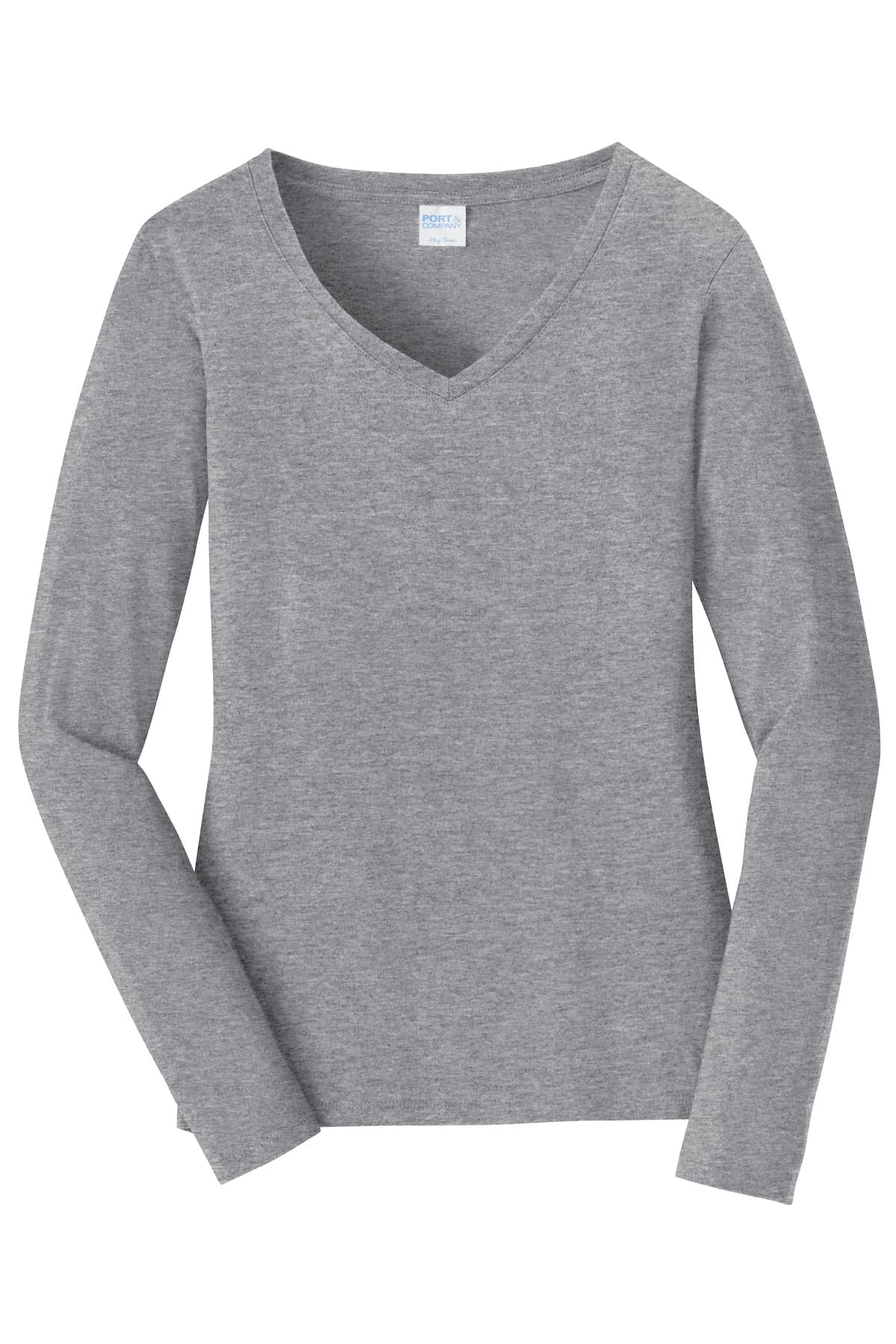 Port & Co® Women's Long Sleeve Fan Favorite V-Neck Tee