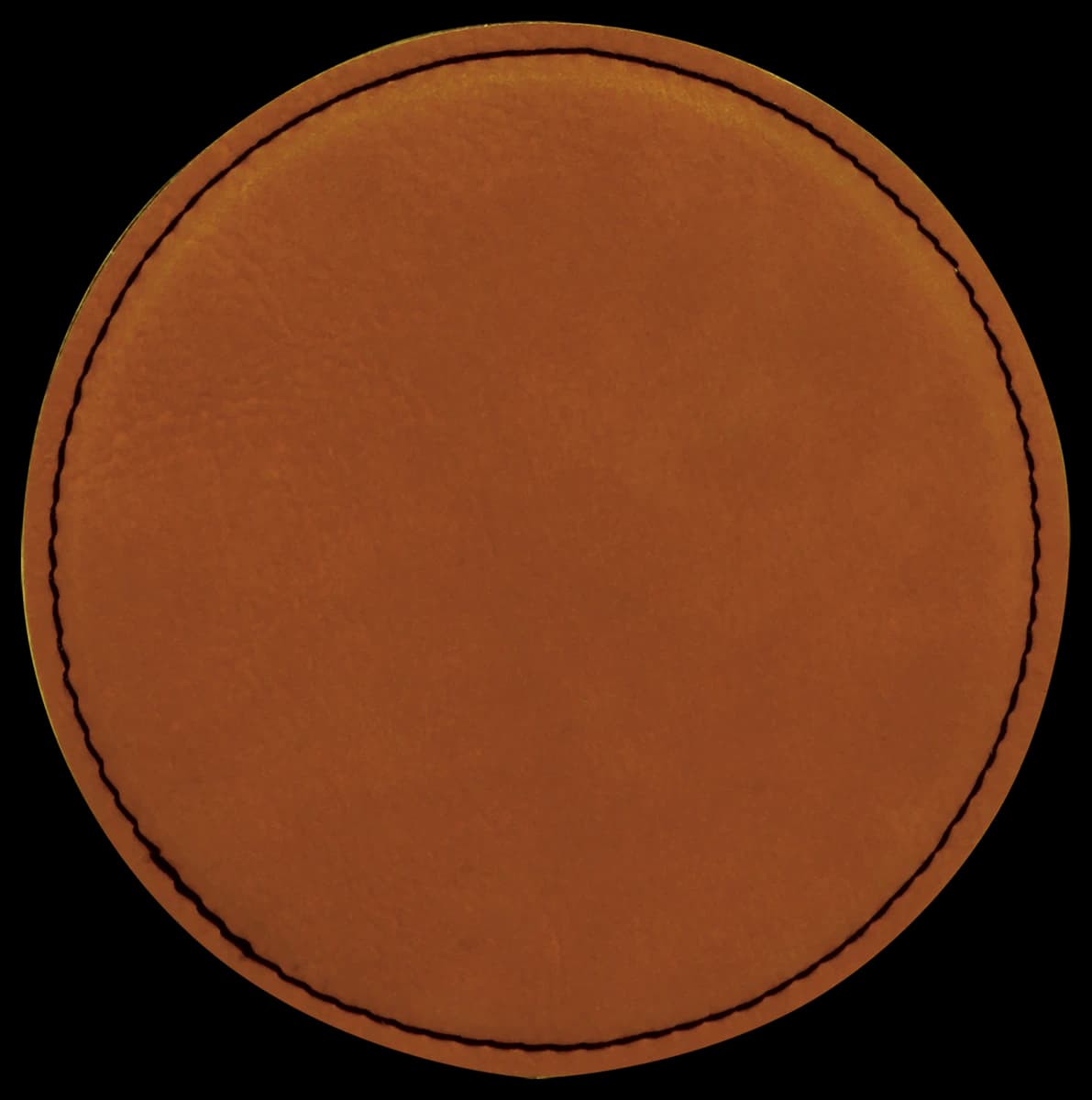 Personalized 4" Round Laser Engravable Leatherette 6-Coaster Set with Holder