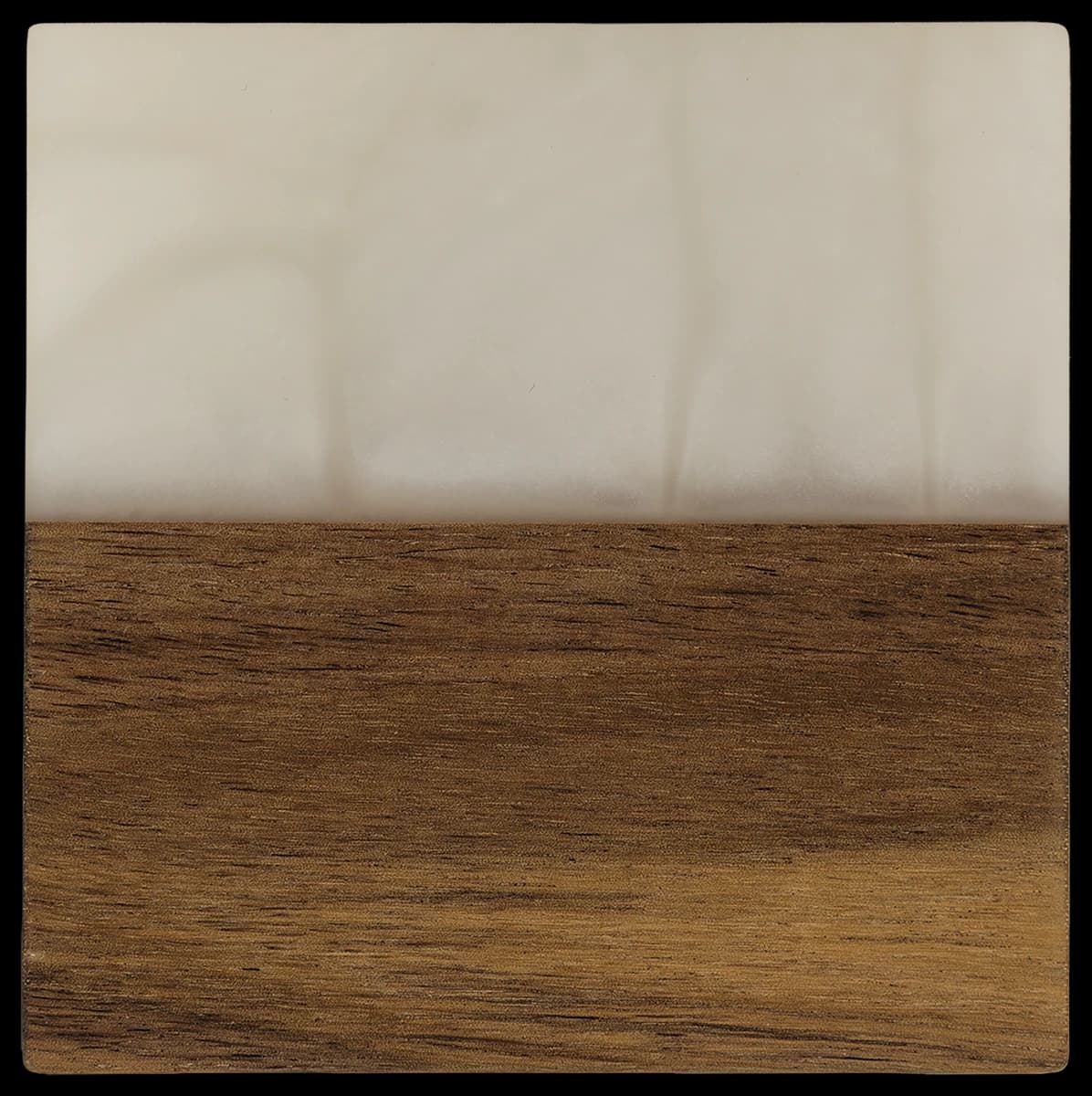 Personalized 4" x 4" Acacia with Pearl Resin Square Coaster