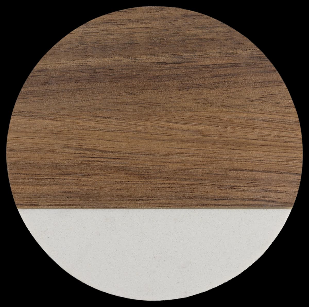 Personalized 4" Acacia with Marble Accent Round Coaster