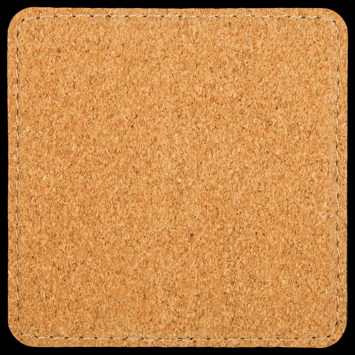 Personalized 4" x 4" Square Cork Coaster with Stitching