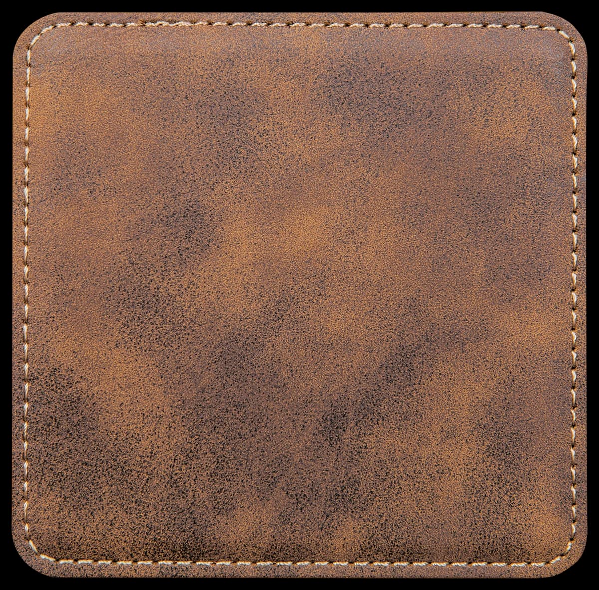 Personalized 4" x 4" Square Laser Engravable Leatherette 6-Coaster Set with Holder