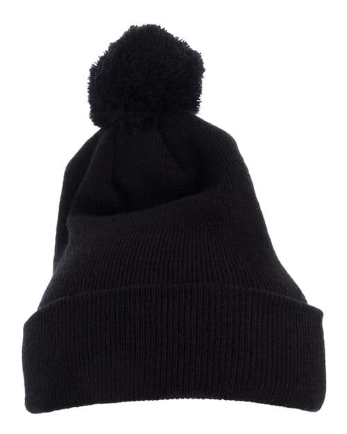 Pom-Pom Cuffed Knit Beanie