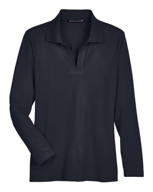 Women's CrownLux Performance® Plaited Long Sleeve Polo