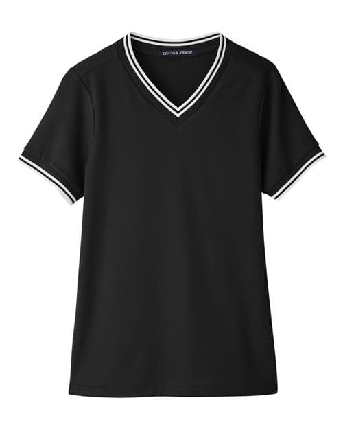 Women's CrownLux Performance® Plaited Tipped V-Neck Shirt