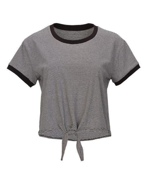 Women's Striped Tie Front T-Shirt