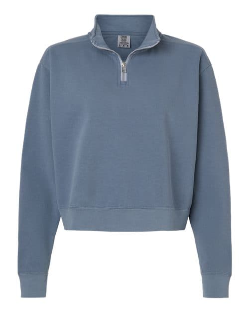 Women's Garment-Dyed Mid-Length Quarter-Zip Sweatshirt
