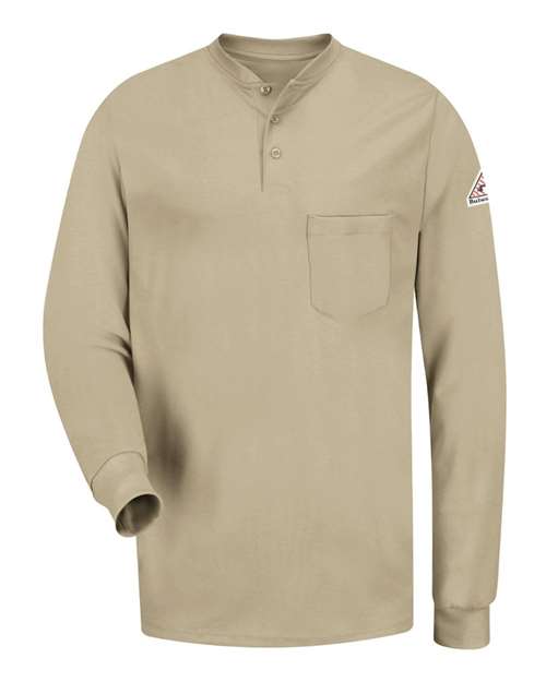 Men's Tall Long Sleeve Tagless Henley Shirt
